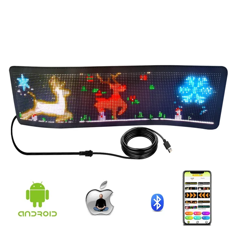 Programmable Scrolling LED Sign, App Control Store Window LED Screen Display Import Picture Custom Text  Animation Flexible Sign