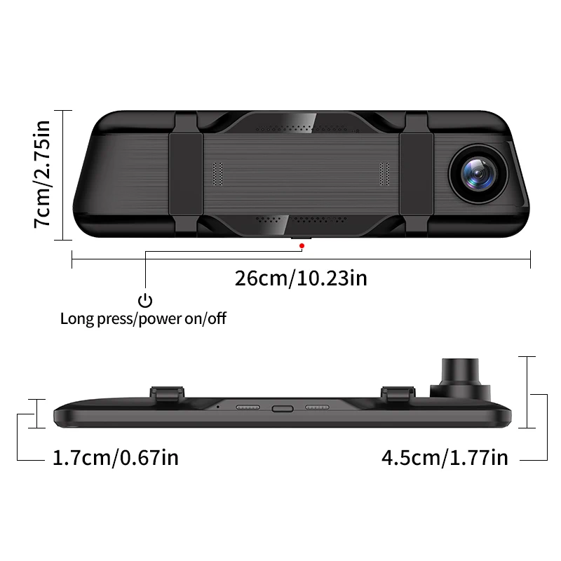 Cámara de espejo de 5MP para coche, grabadora de vídeo con pantalla táctil, espejo retrovisor Dashcam DVR, caja negra opcional, lente Dual DVR, cámara de salpicadero retrovisor