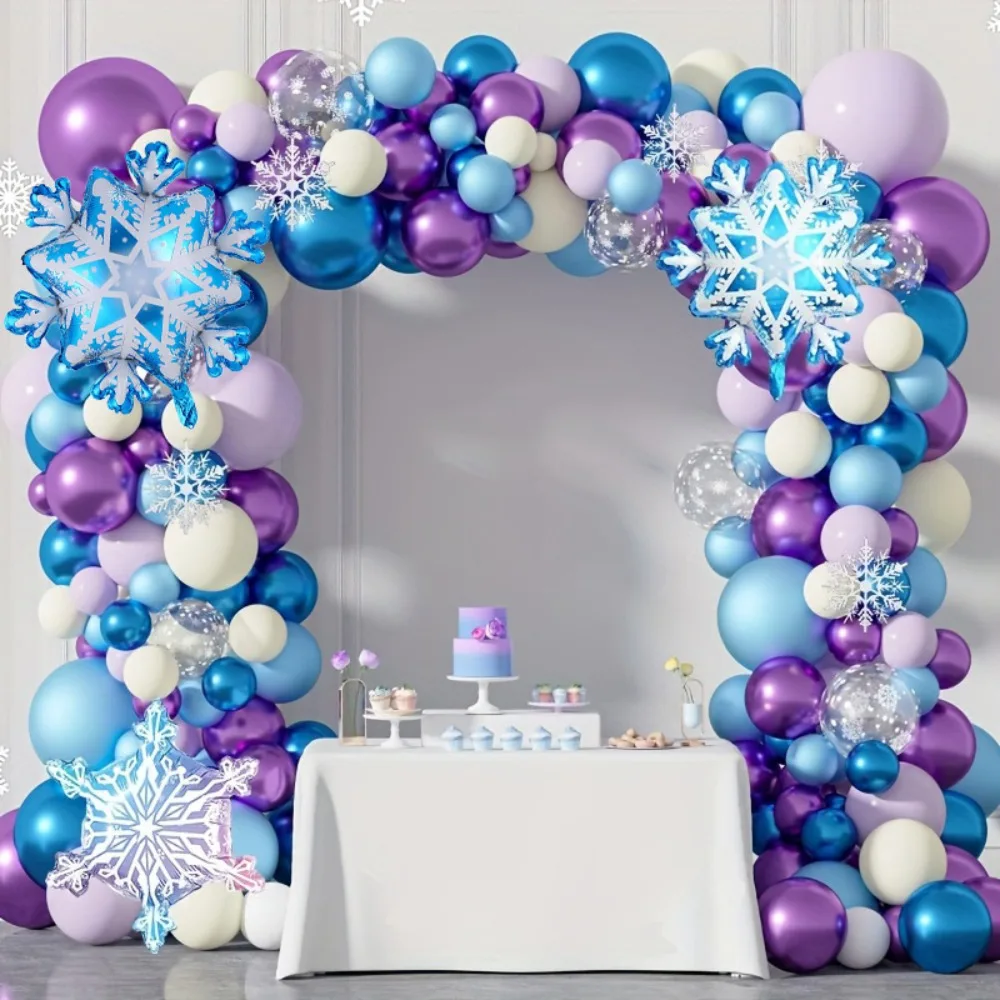 115PCS Ice and Snow Themed Balloon Garland Arch Kit Birthday Shower Decorations, Wedding, Bridal Shower, Anniversary Decorations