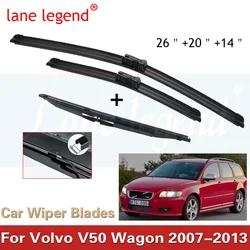 Car Windshield Windscreen Wiper Blades For Volvo V50 Wagon 2007 - 2013 Front Rear Window Wiper 2008 2009 2010 2011 2012