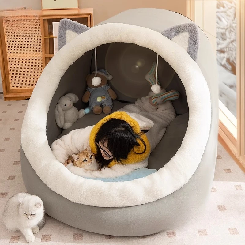 

Human cat nest oversized winter warm giant Internet celebrity kennel can sleep can lie lazy sofa for adults to sleep