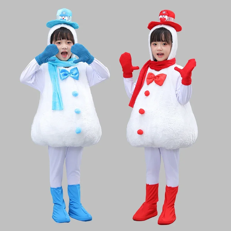

Christmas Snowman with Hat Children Costume Party Cosplay for Christmas Eve Holiday Fun Festive Holiday Snow Baby Dance Outfit
