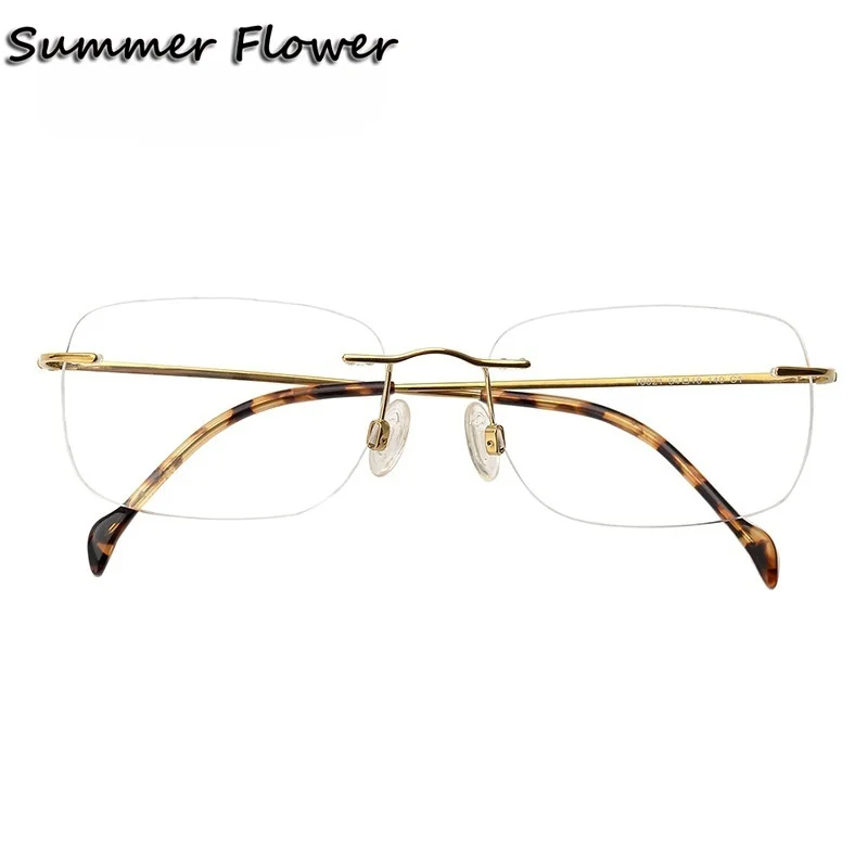 

4 g Men Rimless Eyeglasses Ultra Light Pure Titanium Fashion Designer Optical Glasses Frameless for Female