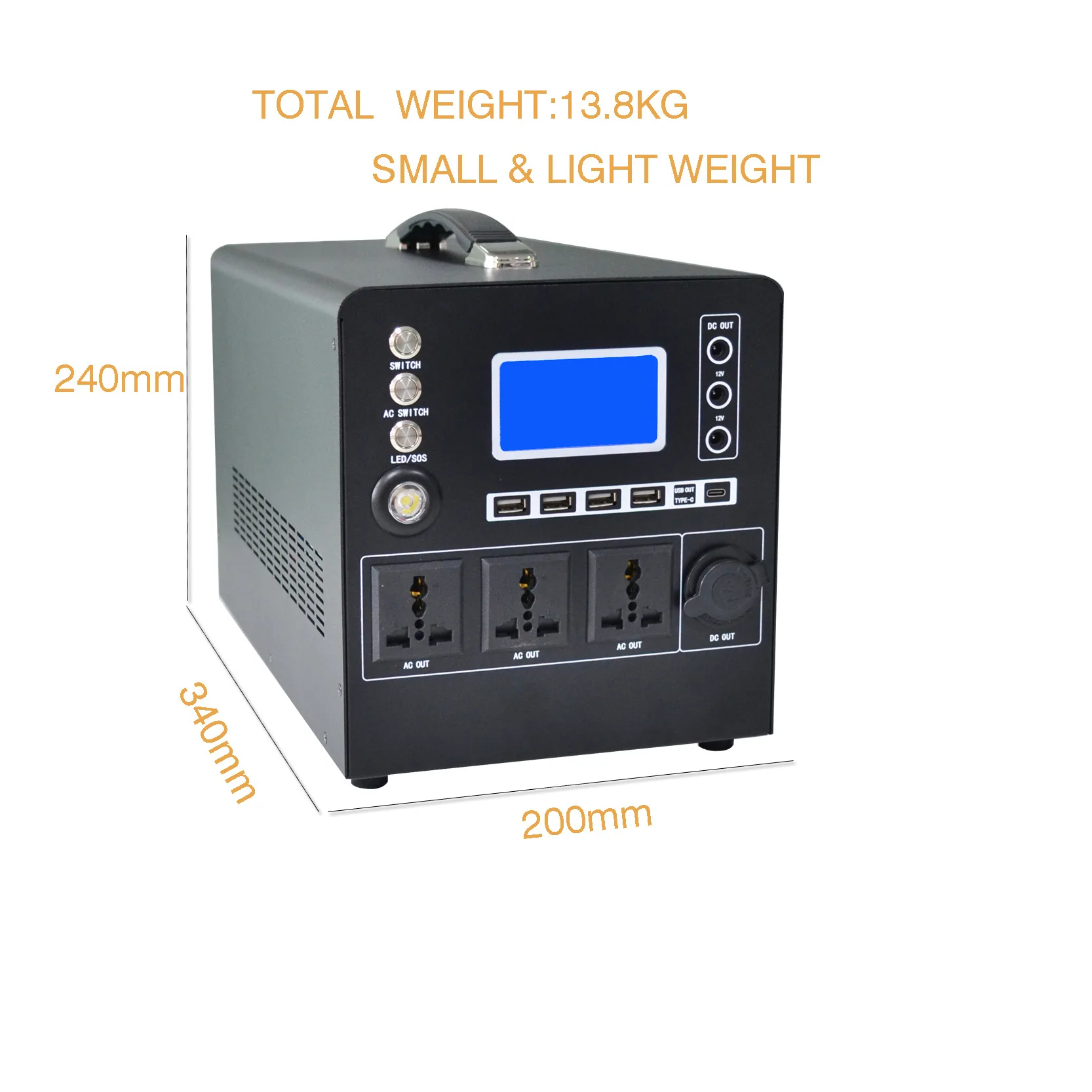 1000 watt portable power station with 400 watt solar panel large capacity emergency power supply for TV and home lights view 3