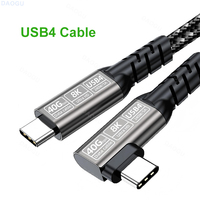 40Gbps USB4 Cable Type C to C Data Cord PD 5A 240W Fast Charging 8K 60Hz Vide Compatible for Thunderbolt 4 3 USB 90 Degree Elbow
