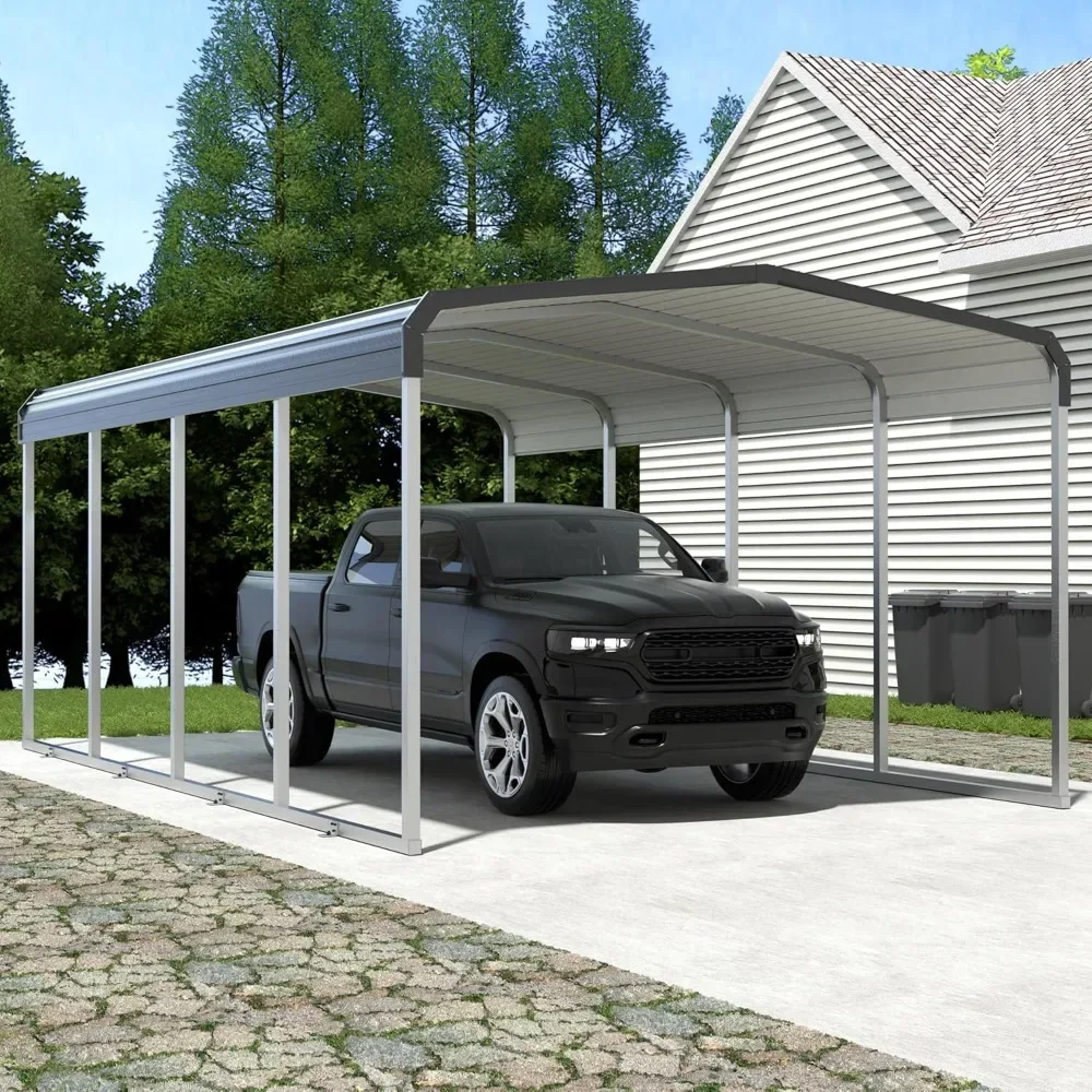 

12x20 FT Carport, Heavy Duty Carport Canopy with Galvanized Steel Frame and Roof, Outdoor Storage Shed, Car Tent Garage Shelter