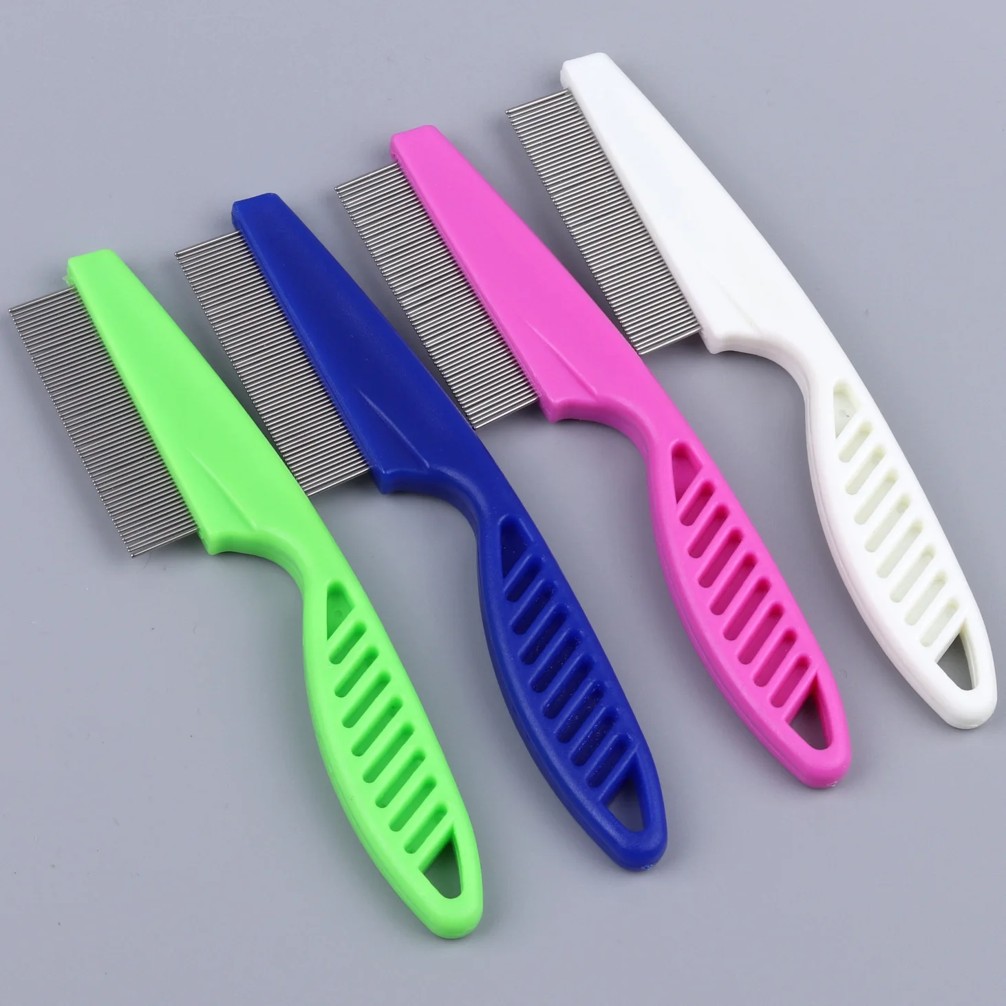 

Cloududa 10Pcs Cat And Dog Flea Comb Steel Needle Comb Pet Comb Dense Bristles For Removing Fleas And Lice Pet Supplies