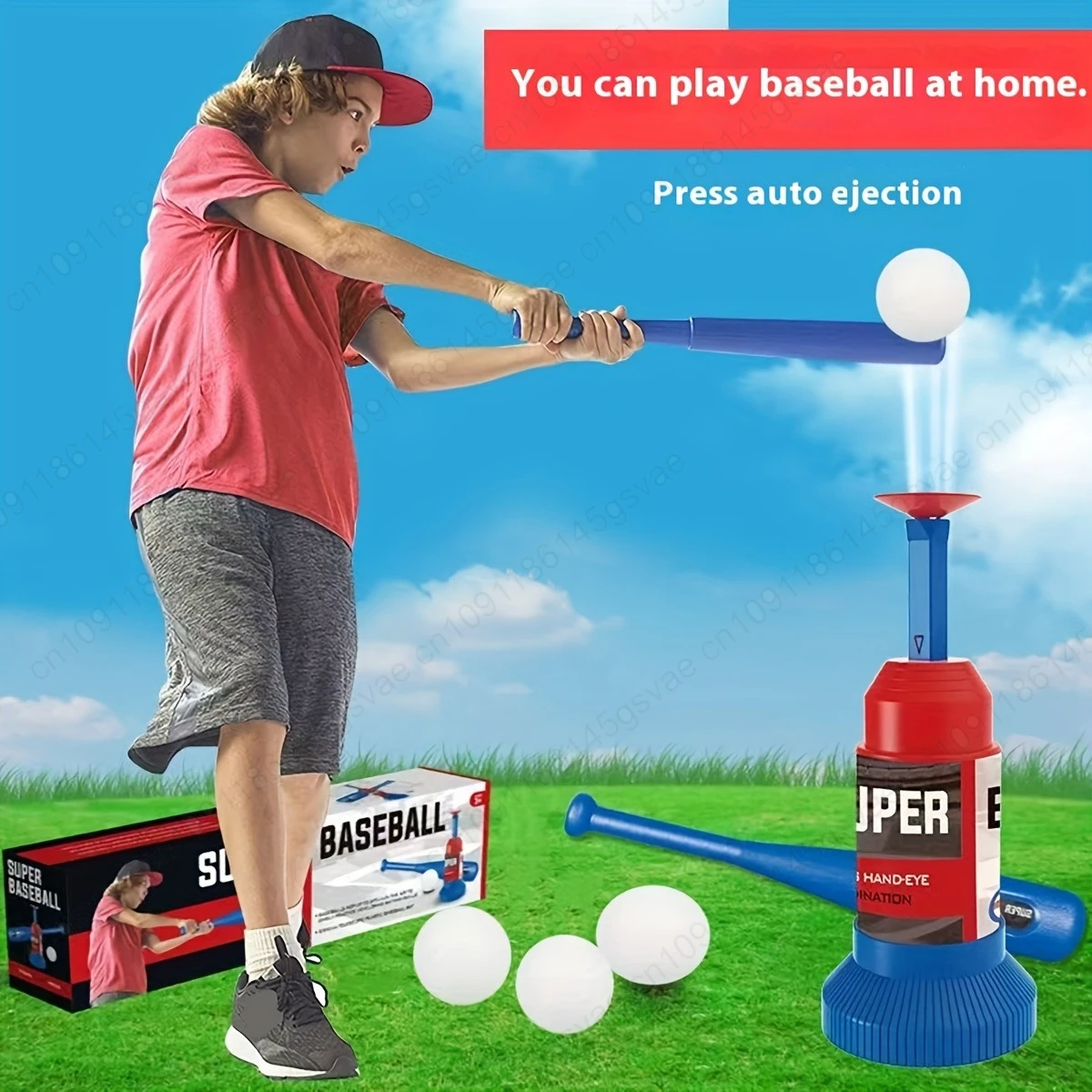 Palla da baseball per bambini Giocattoli Giochi Macchina da baseball con lancio automatico regolabile Set di giocattoli Sport all'aria aperta per bambini Regalo di compleanno per ragazzo