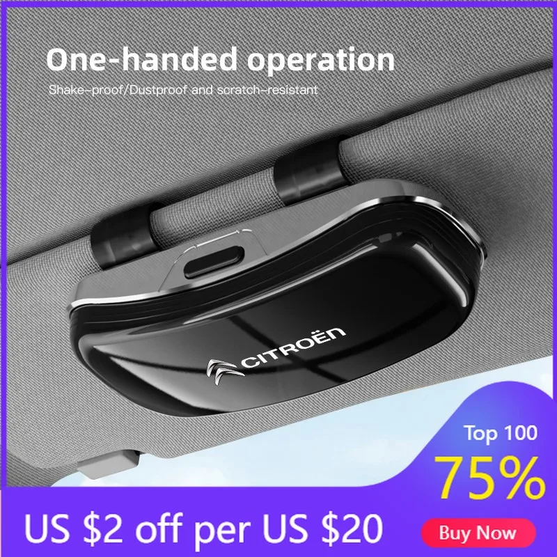 

2026 Hot Car Sticker Car Sun Visor Glasses Case Car Sunglasses Storage Box For Citroen C1 DS3 C2 C3 Vts C4 Saxo C4L C5 C6 C8 Xsa