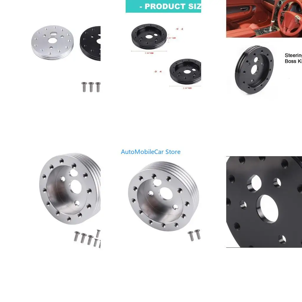 G8TE Multi Fit Aluminum Steering Wheel Hub Adapter 6 Hole To 3 Hole Long Lasting Use