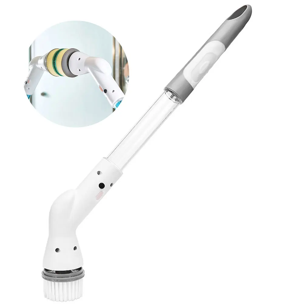 Limpiador eléctrico giratorio con 6 cabezales de repuesto, herramienta de limpieza de suelo de mano