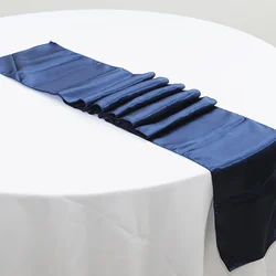 Camino de mesa de satén Burdeos para fiesta de boda, decoración moderna para mesas de comedor redondas, color azul real, 30x275cm, 1 unidad