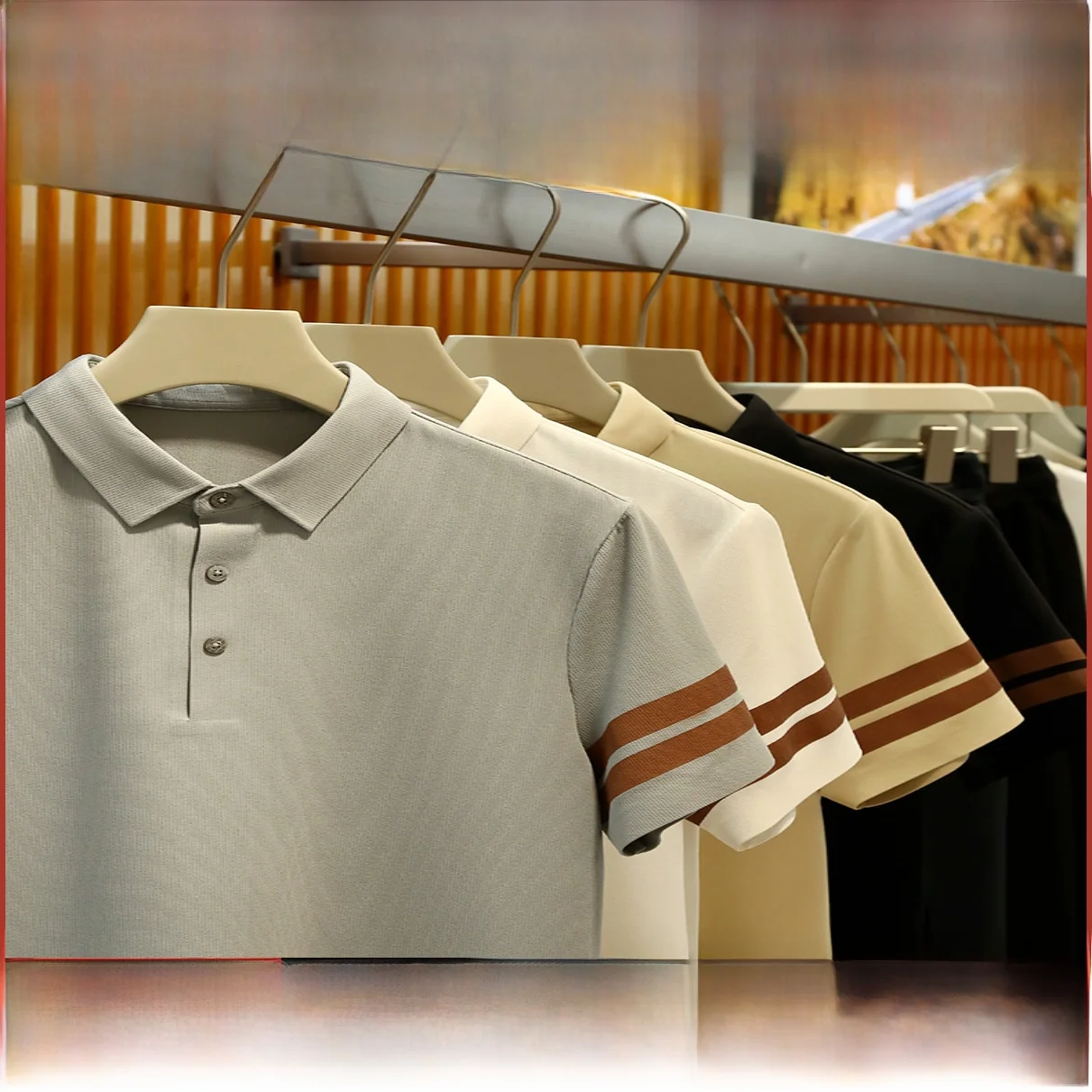 

Italian Luxury Sl Glue Proc Summer Men's High End Qui Dry Breathable ort Sve irt Trendy Busin Casua...