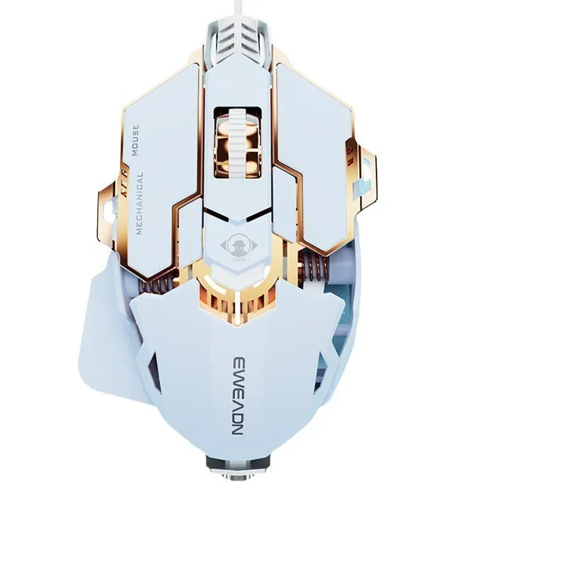 Mechanical Esports Wired Mouse Metal Macro Programming Gaming Mouse 12800 DPI 9D Mute Mause for Desktop Computer Laptop