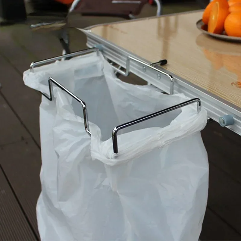 

Outdoor Camping Picnic Trash Bag Holder Stainless Steel Kitchen Household Garbage Hanging Storage Rack Stand Outdoor Tool