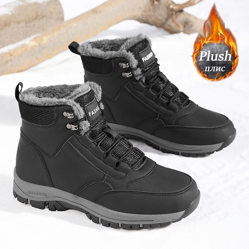 

Мужские зимние зимние ботинки, женские непромокаемые кроссовки, уличные мужские походные ботинки, очень теплые парные ботинки, рабочая дорожная обувь, размер 36-47