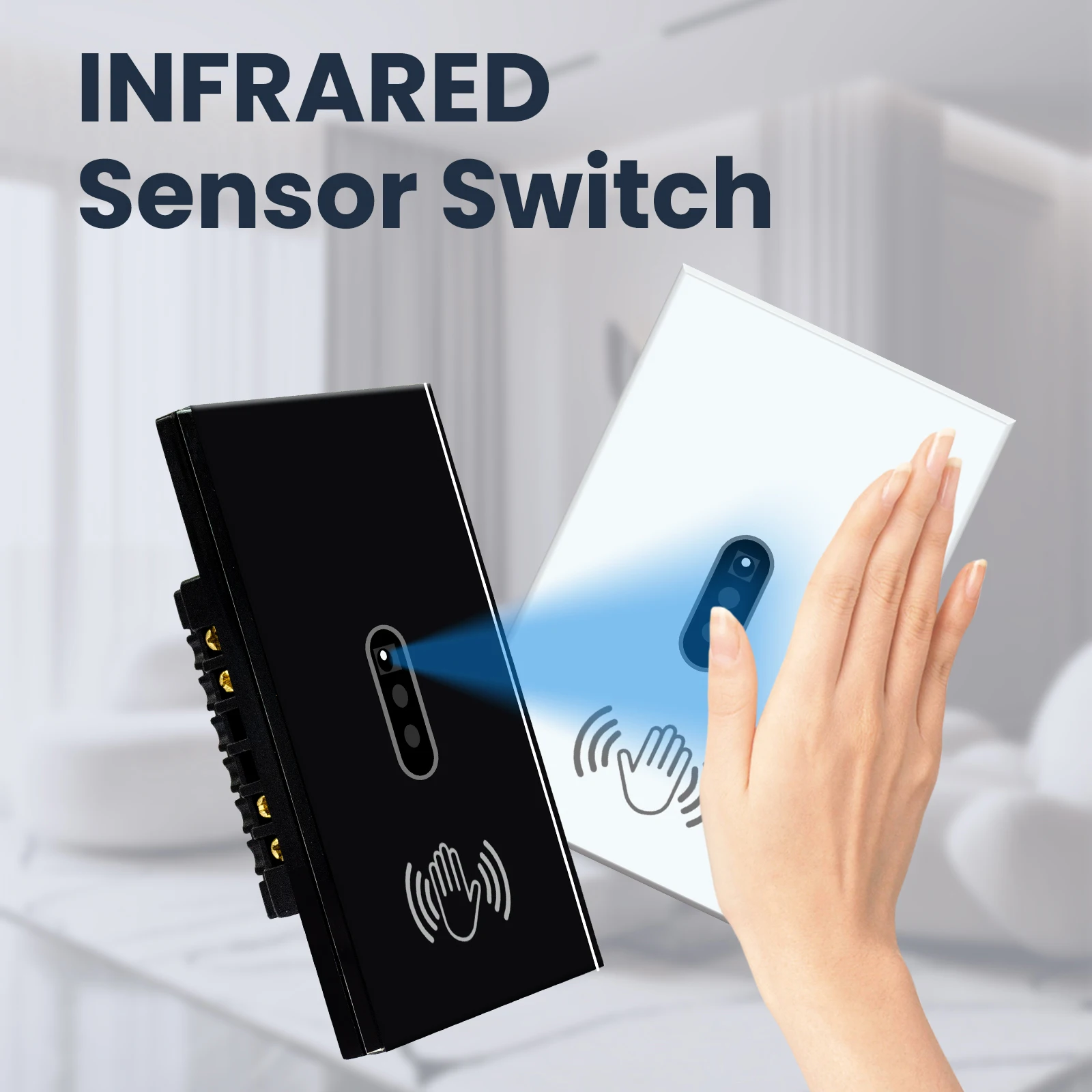 

LOUYSGEN Датчик ручной волны Не требует сенсорного ИК-настенного выключателя Инфракрасный датчик движения ЕС США Стеклянная панель Нужен нейтральный провод