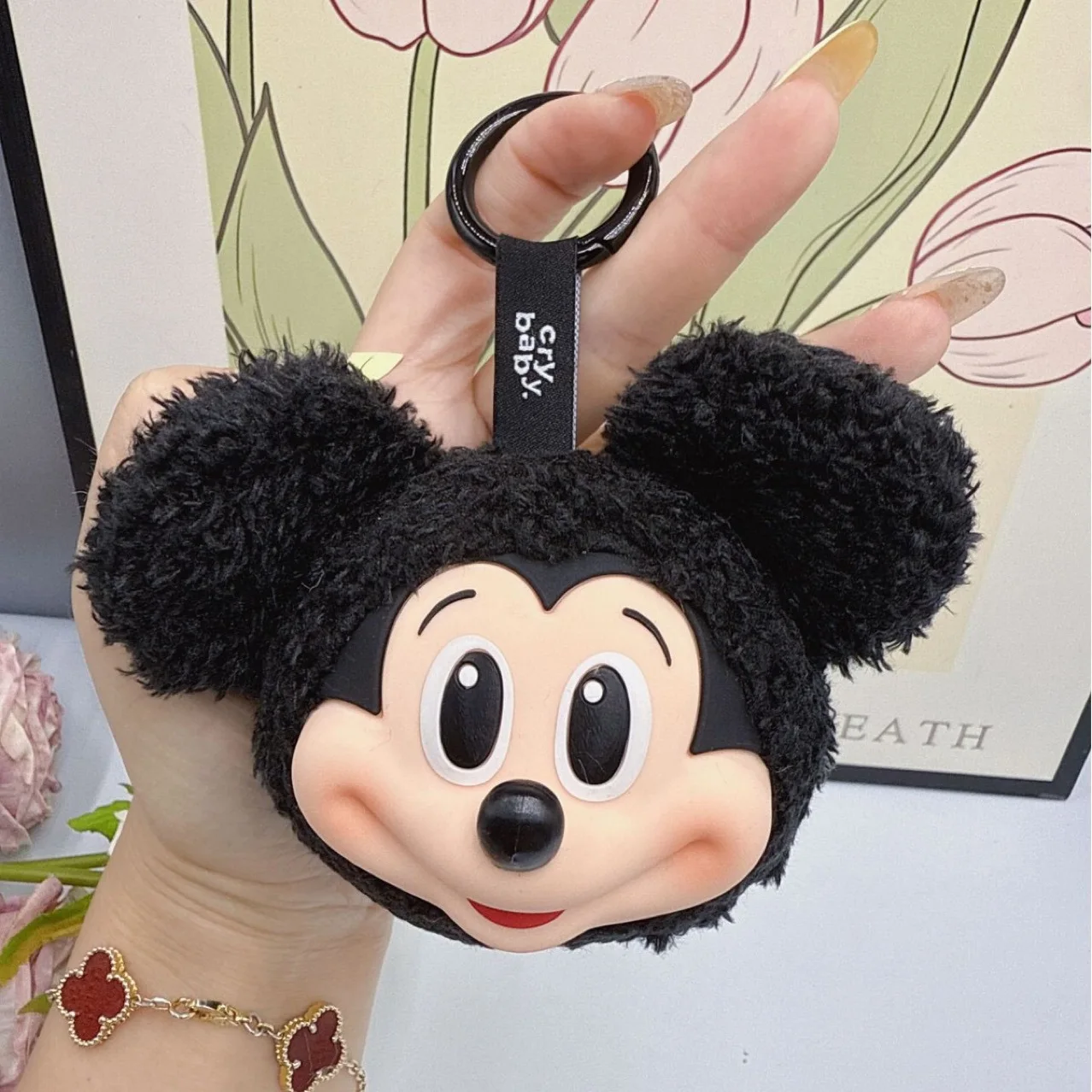 Porte-clés de poupée en Pvc en vinyle Disney Mickey Mouse Minnie, pendentif de sac à dos rempli de peluche pour enfants, ornements pour filles, accessoires, jouet cadeau