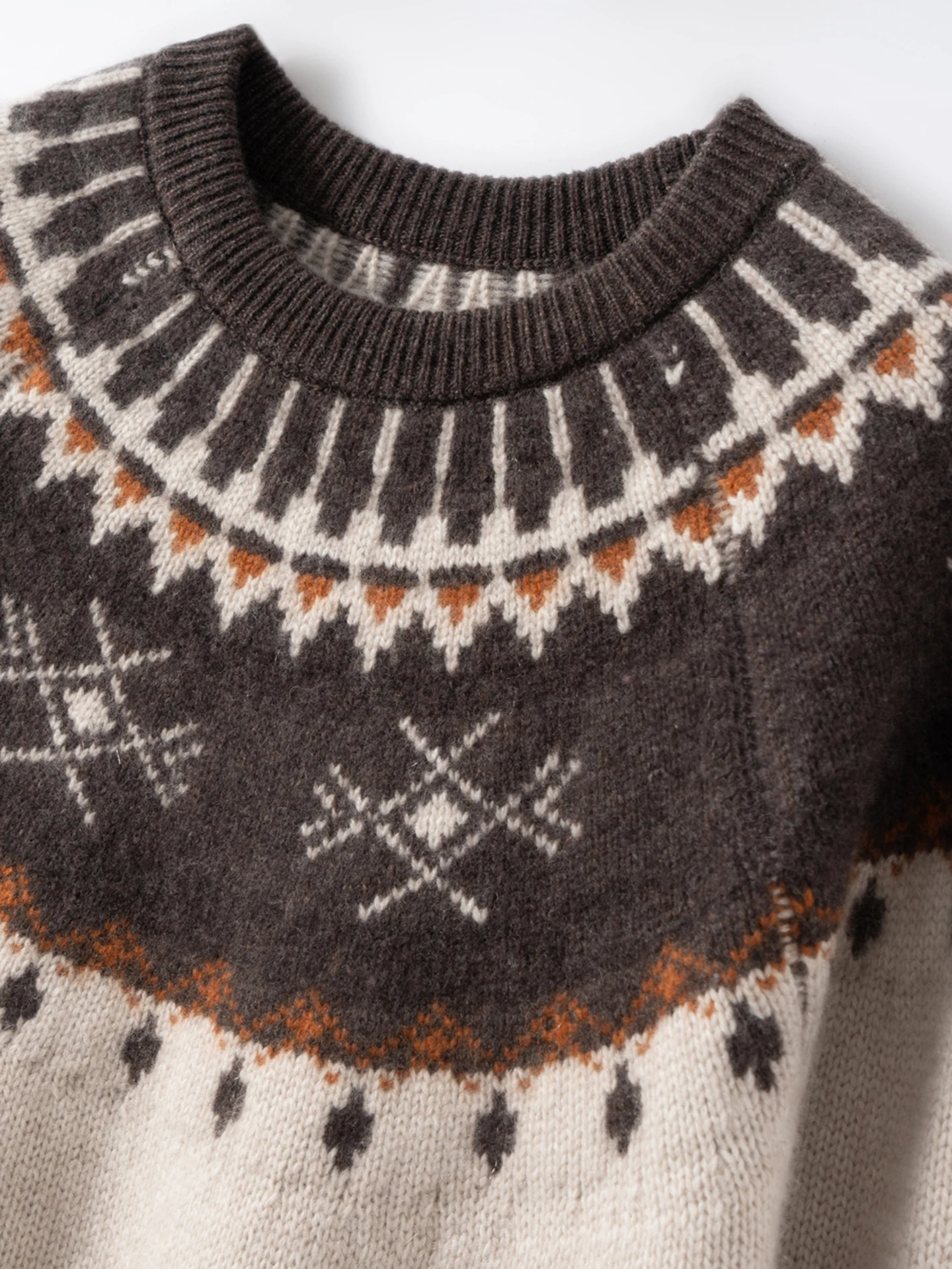 

TLOML Chic Women's 100% Cashmere Sweater O-neck Vintage Jacquard Pullover Autumn Winter Soft Warm Thicken Cashmere Knitwear Tops