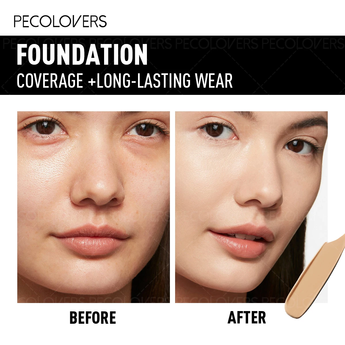 Waterproof & Sweatproof Foundation, Long-Lasting Concealment，Moisturizer for Face,Brighten Skin Tone and Cover