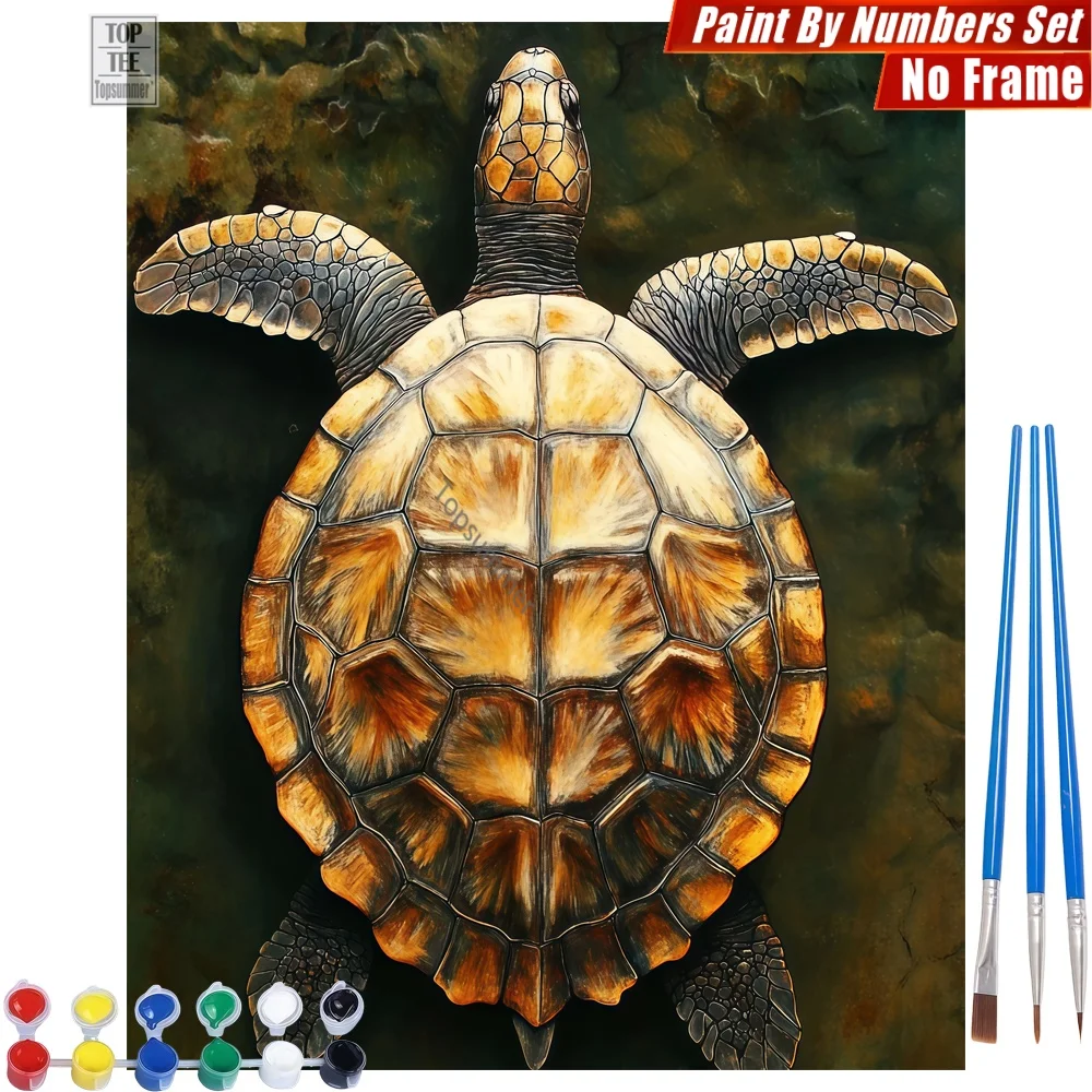 

Realistic Sea Turtle Painting By Numbers Set - Turtle Shell Texture Wall Art Home Decor Mother'S Day Gift For Wife