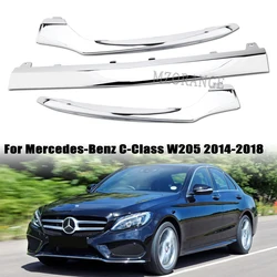 Dành Cho Xe Mercedes Benz C Class W205 2014-2018 C300 C400 C63 Trước Viền Dây Chrome Moulding Môi CHROME viền