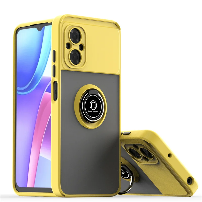 For Xiaomi Poco M5 M 5 4G Case Metal Ring Holder Armor Phone Case For Poko Little Pocoo M4 M 4 5G M5 Shockproof Matte Back Cover