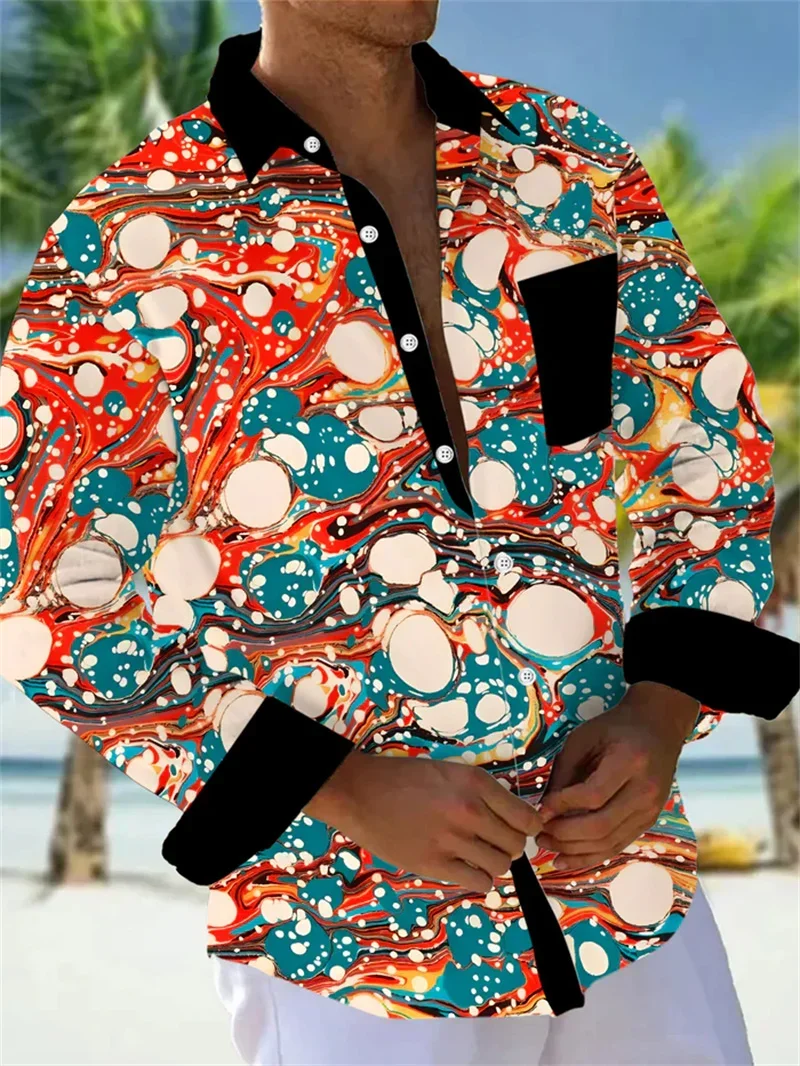 الرجال الملونة نباتات حيوانات الليمون ثلاثية الأبعاد قميص مطبوع الرجال موضة النمر الملك قميص عادية الشاطئ قصيرة الأكمام قميص طوق القميص