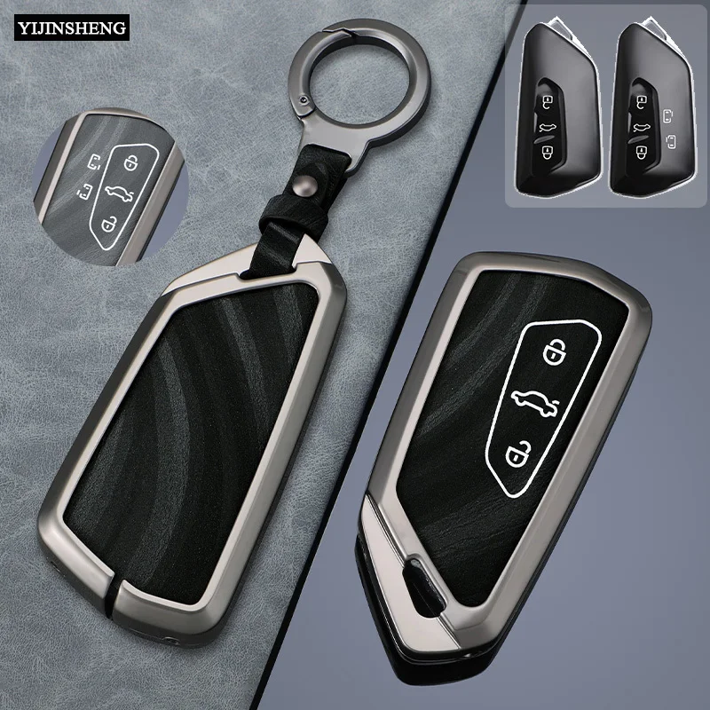 3 5 Buttons Metal Style Car Key Cover Case Shell For Volkswagen VW ID.4 ID.3 Golf 8 Teramont TALAGON Crider Viloran Original