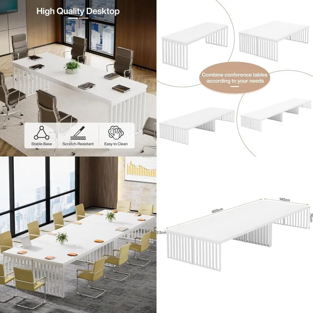 

Промышленный конференц-стол 6,5 футов, подходит для небольших совещаний или деловых переговоров, белый