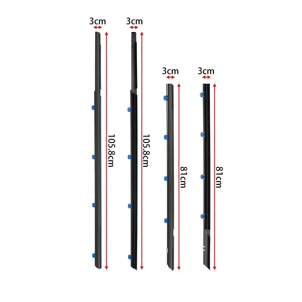 4 قطعة ويندوز المطاط السير الوقائي مقاوم للماء قطاع الضغط ختم حزام صب الكسوة لهوندا سيفيك 2012-2015 الأسود MW-1005 #2