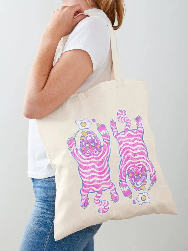 

Pink LDN SWB Breakfast Tiger Tote Bag reusable shopping bags tote bag hand bag ladies Lady