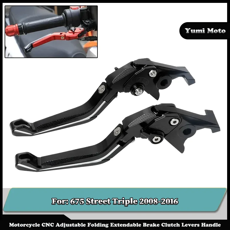 

NEW Motorcycle Folding Adjustable Brake Clutch Levers Handlebar For Triumph 675 Street Triple 2008-2016