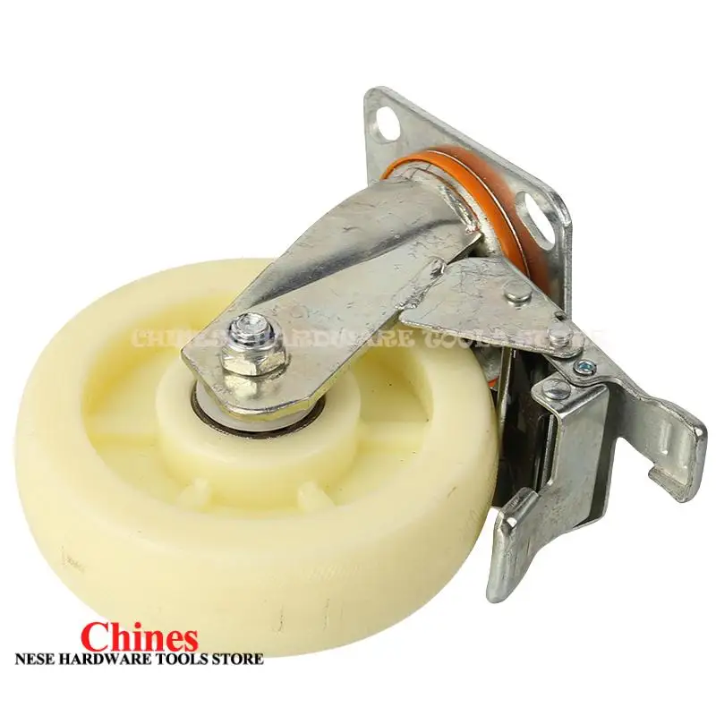 Flat Mount Standard Load Capacity Nylon Wheel Face Industrial Heavy Duty 6 Inch Caster: Universal Wheel with Brake
