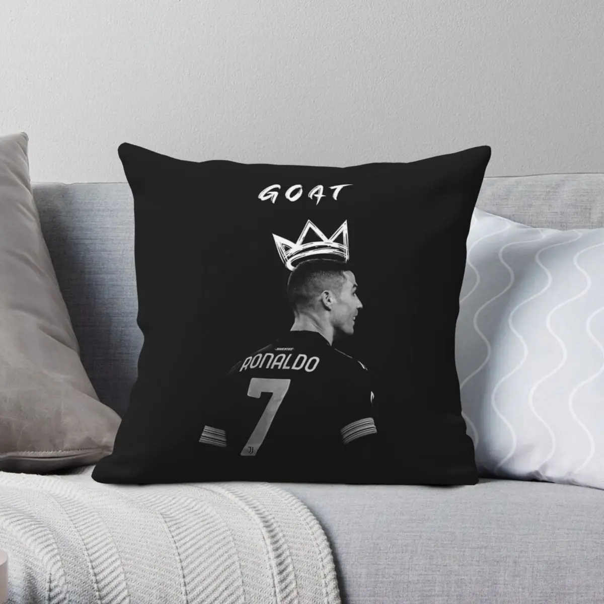 Cristiano Ronaldo Goat Square Pillowcase Polyester Linen Velvet Creative Zip Decorative Throw Pillow Case Sofa Cushion Case