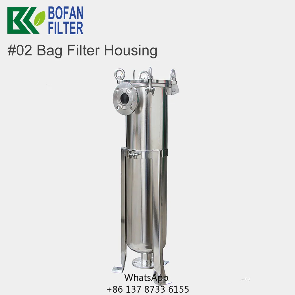 New Bofan SS304 #02 Side-entry Bag Filter Housing For Industrial Use 150 Psi Max Pressure 40m Flow Rate 0.2um Particulate