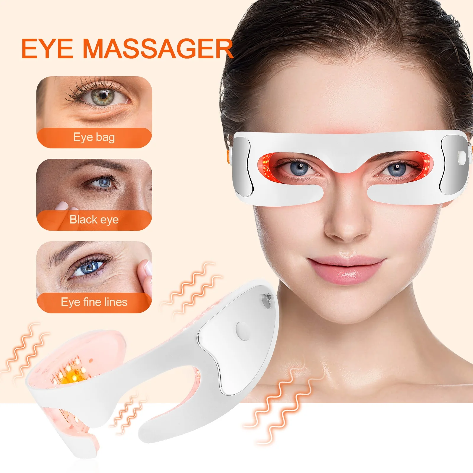 

Electric Eye Massager Red Light Eye Fatigue Relief Massager Vibration Massage Eyes Relaxation Massager Glasses