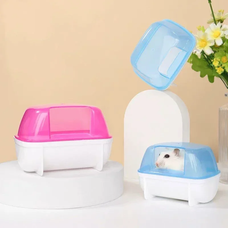 Totoro Hamster Sand Bath & Toilet - klatka 2 w 1 dla świnek morskich, podwójne zastosowanie do dekoracji łazienki dla zwierząt z mini akcesoriami