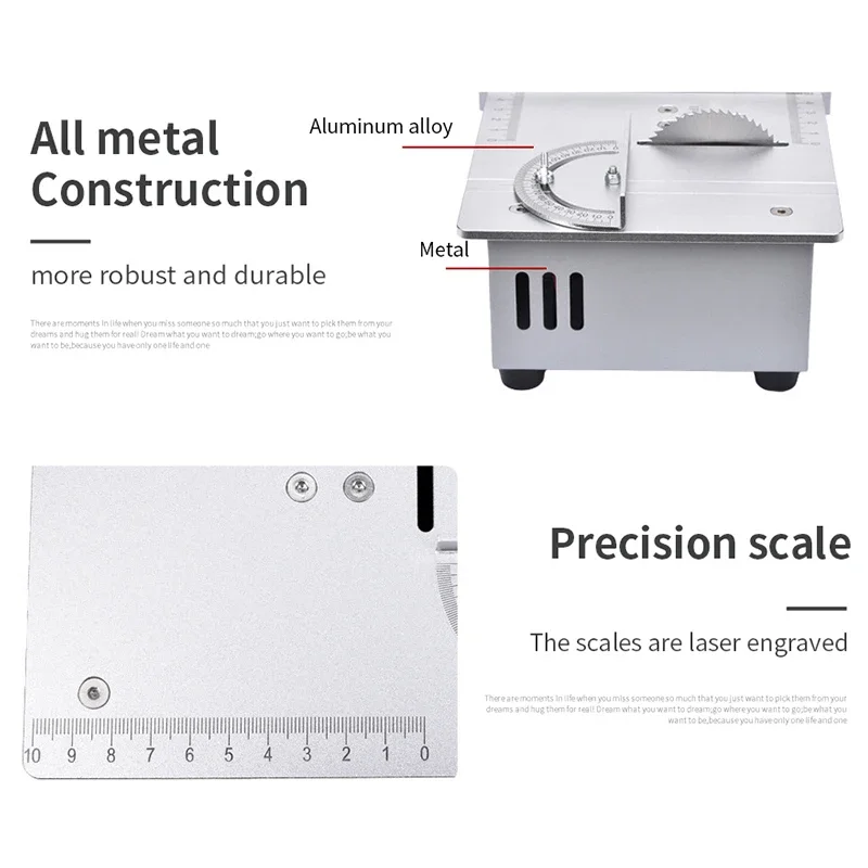 for Mini Table Saw Woodworking Electric Bench Saw DIY Hobby Model Crafts Cutting Tool 96W Electric Desktop Saws