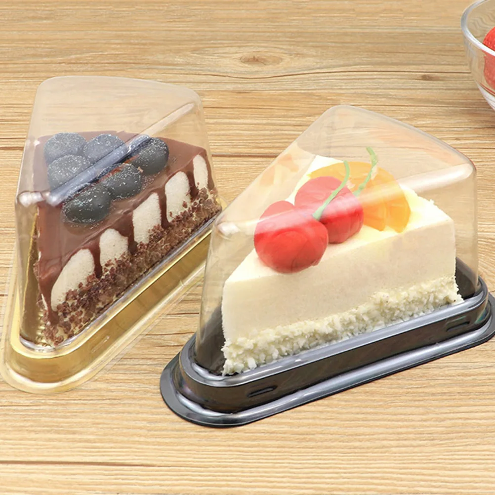 

100 Pcs Round Cake Box Clear Pastry Container The Pet Dessert Containers Triangle