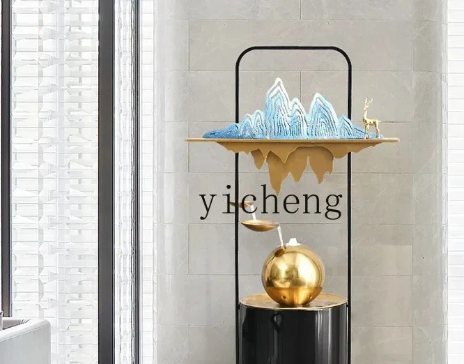 

Flowing Water Floor Ornament Modern Light Luxury Circulating Water Living Room Entrance Hotel Lobby Decoration