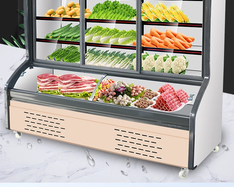 Vegetable cabinet Malatang display cabinet refrigerated and frozen commercial barbecue vegetable and fruit fresh-keeping cabinet