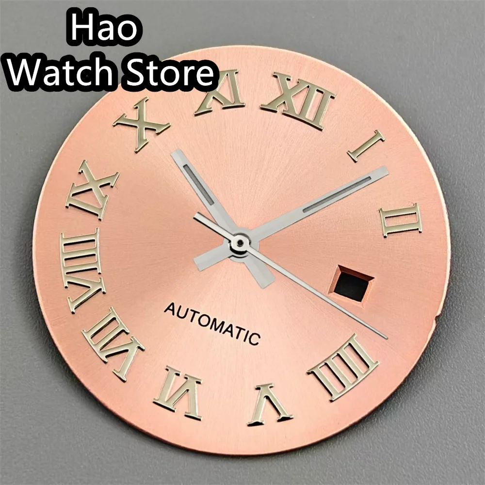 BLIGER 24.5mm Watch Dial Hand Set White Brown Purple Gray Rose Gold Gold Dial Roman  Fit NH05 Movement Women's Dial