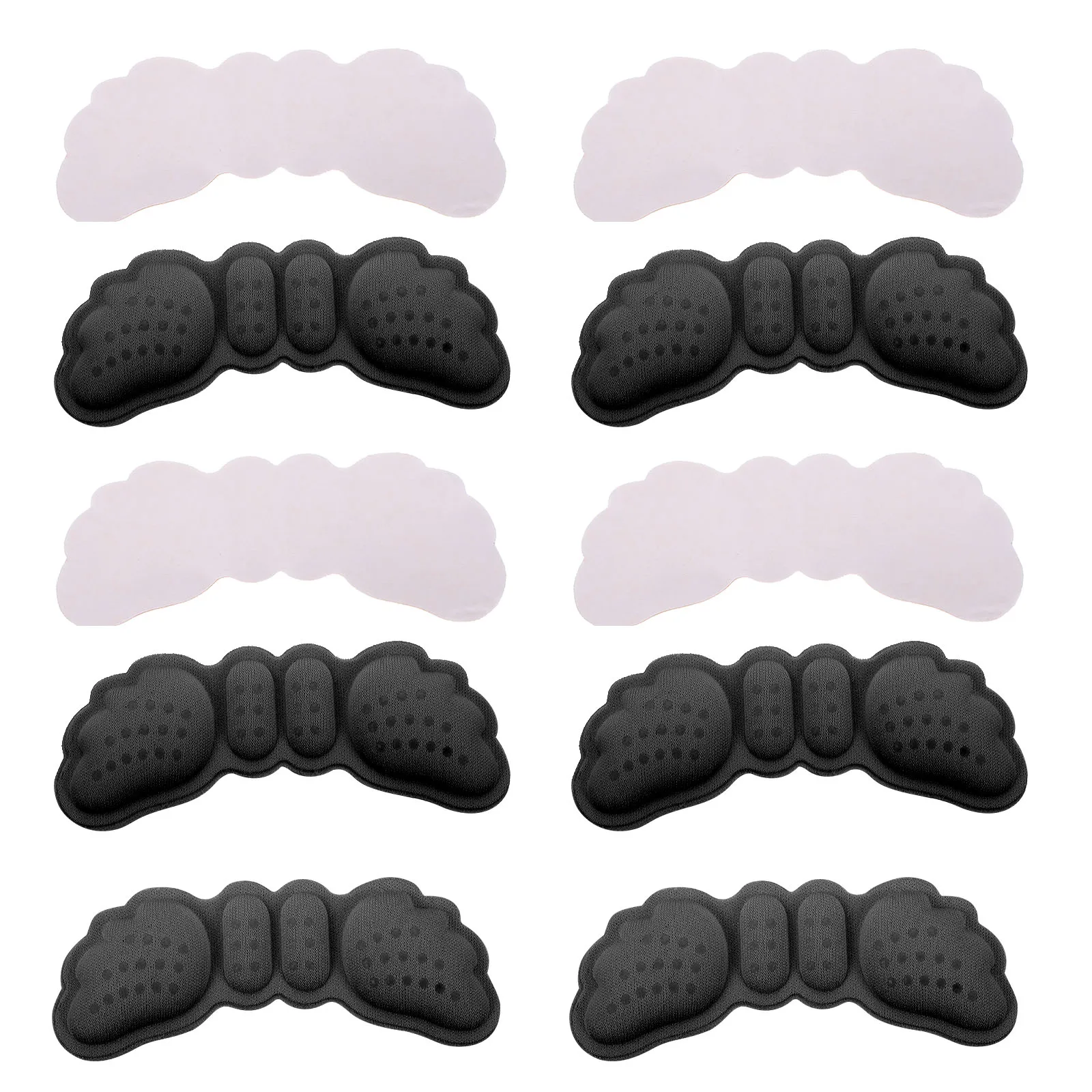 

5 Pairs High Heels Anti-slip Foot Patch Cushion Pads Shoes Invisible Back Black Cushions