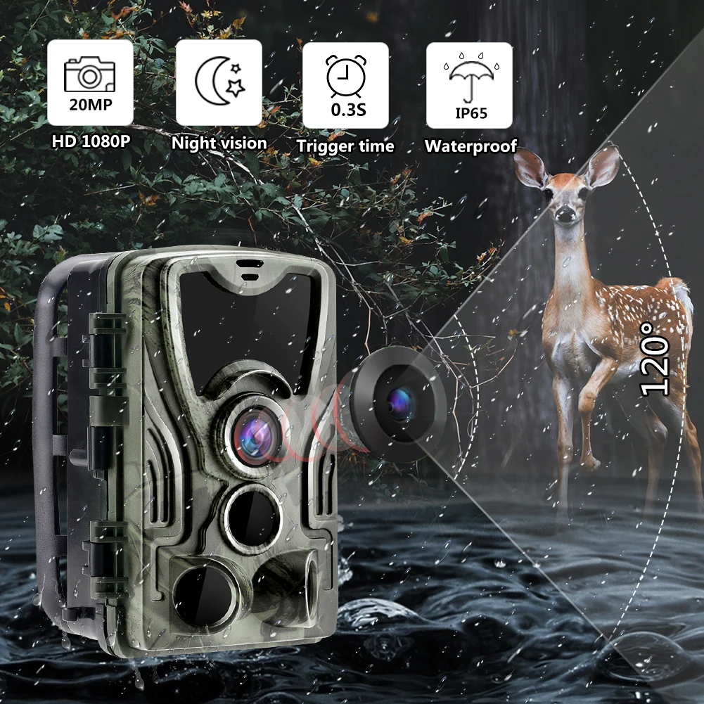 HC801 Hunting Trail Camera, Outdoor Camera, 3G, 4G, WiFi Photo Trap, Waterproof 0.3s Trigger, Night Vision, Wildlife Animal Hunt