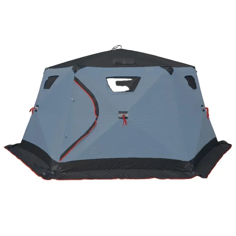 Outdoor ice fishing warm tent winter cold wind and snow ice fishing field camping quick open portable tent