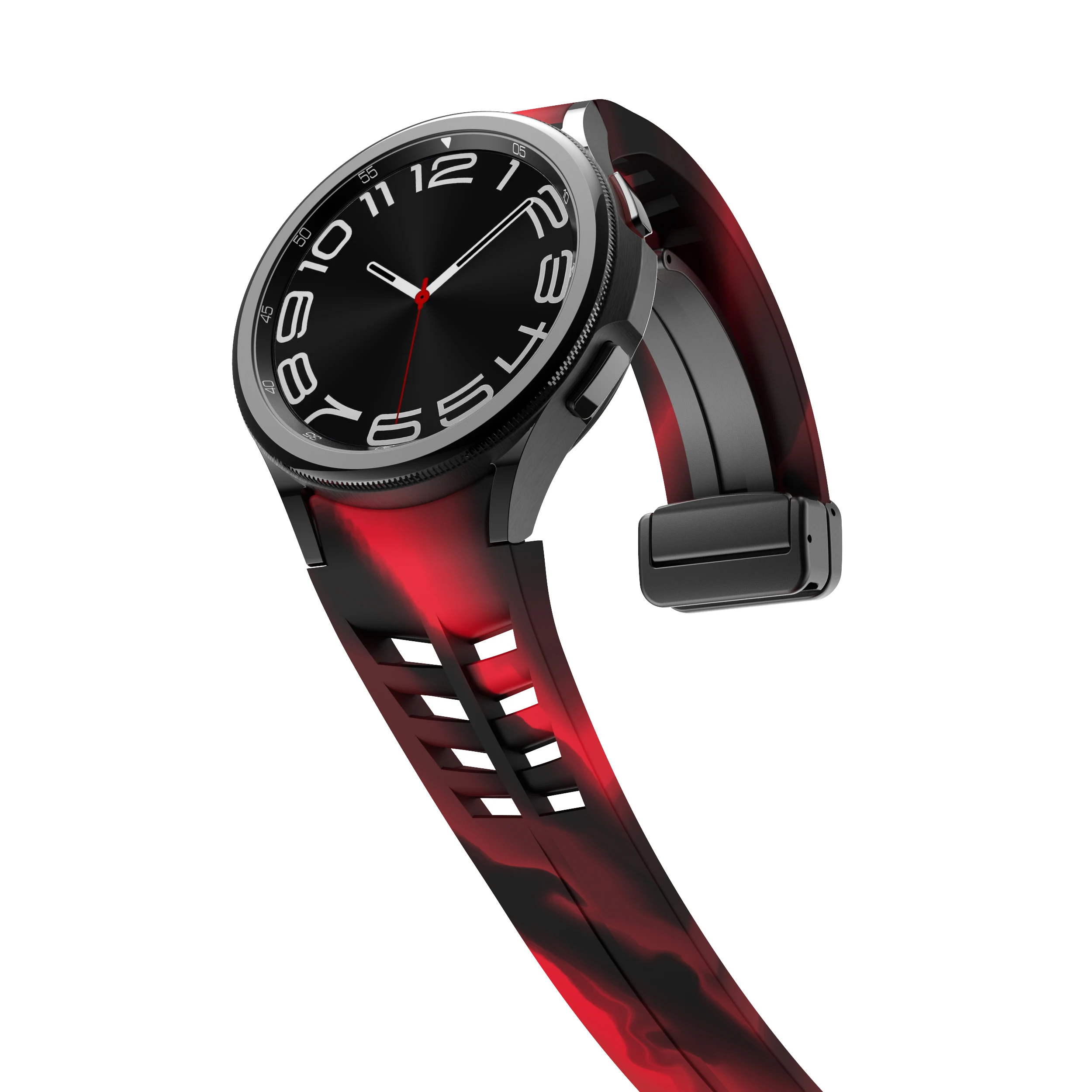 Armband für Samsung Galaxy Uhr 7 40mm 44mm atmungsaktive schwarz-rote Tarnung für Galaxien uhr fe 40mm 4 5 6 Magnetband