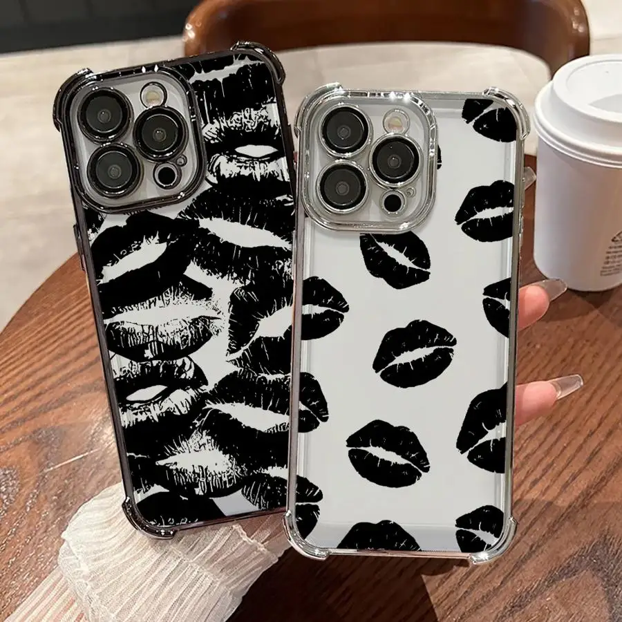 

Чехол для Apple iPhone 17 Pro Max 14 15 12 Plus 16e 13 11 16 Pro Air с принтом «Поцелуй губ»