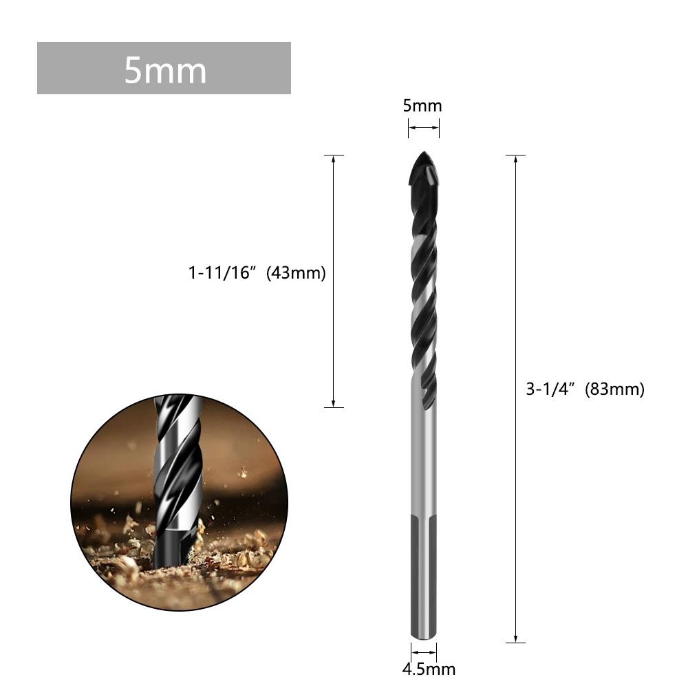 LAVIE 1PC Multifunktionale Glas Bit Twist Spaten Bohrer Dreieck Bits für Keramik Fliesen Beton Glas Marmor 3mm bis 16mm DB02054 – Detail 4