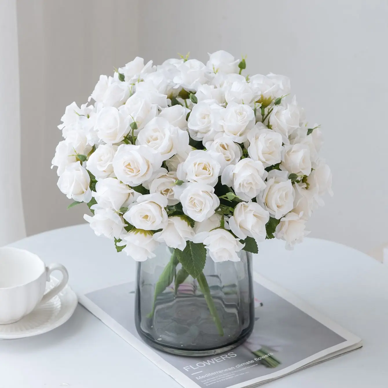 1 STÜCK 15 Köpfe Künstliche Blumen Seide Rose Brautstrauß Hochzeit Tisch Party Vase Festival Dekoration Zubehör Gefälschte Blumen – Detail 4